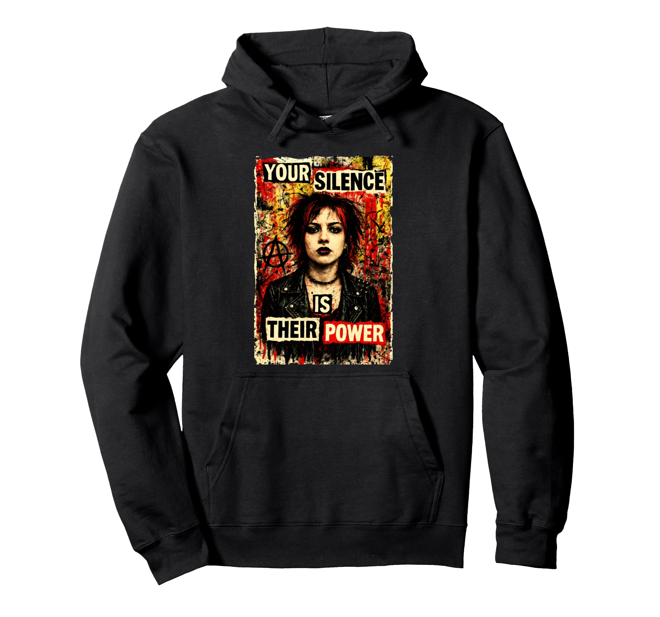 Punk 90S Grunge Urban Street Art Hoodie - Fun Novelty Design for Adults - T-Shirt, Sweatshirt, Hoodie