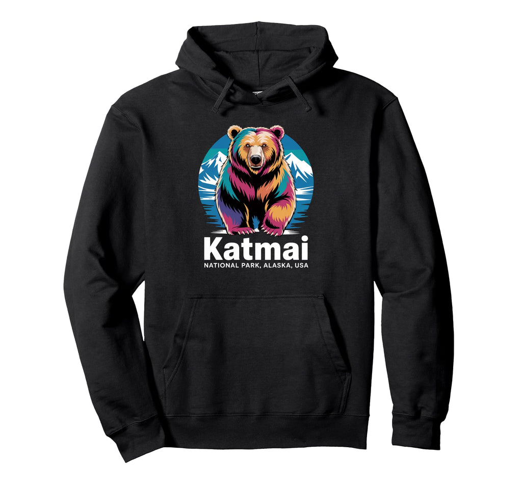 Bear Katmai National Park Usa Alaska Hoodie - Graphic Print Men Women - T-Shirt, Sweatshirt, Hoodie