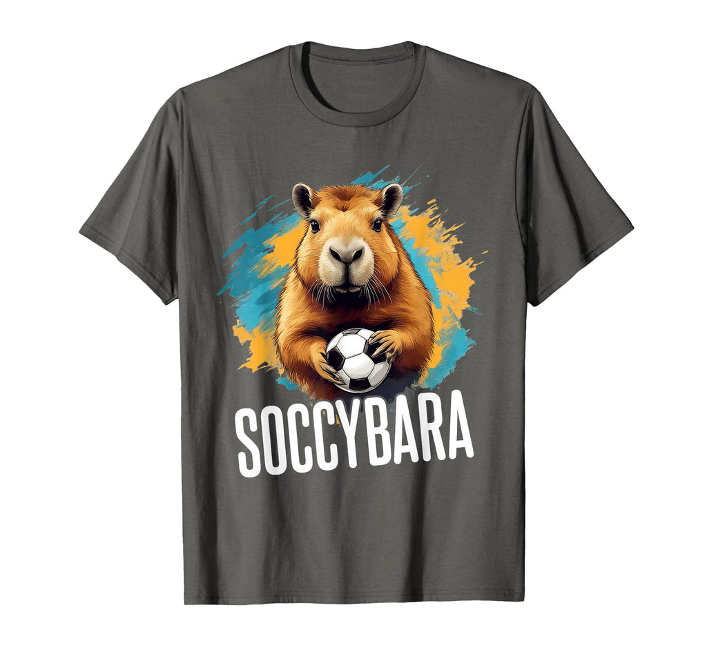 Soccybara Delight Capybara Football T-Shirt - Trendy Graphic for Adults - T-Shirt, Sweatshirt, Hoodie