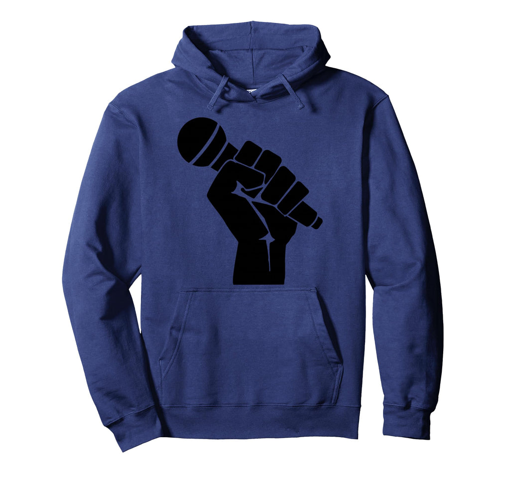 Mic Raise Old School Hip Hop Microphone Hoodie - Graphic Print Men Women - T-Shirt, Sweatshirt, Hoodie