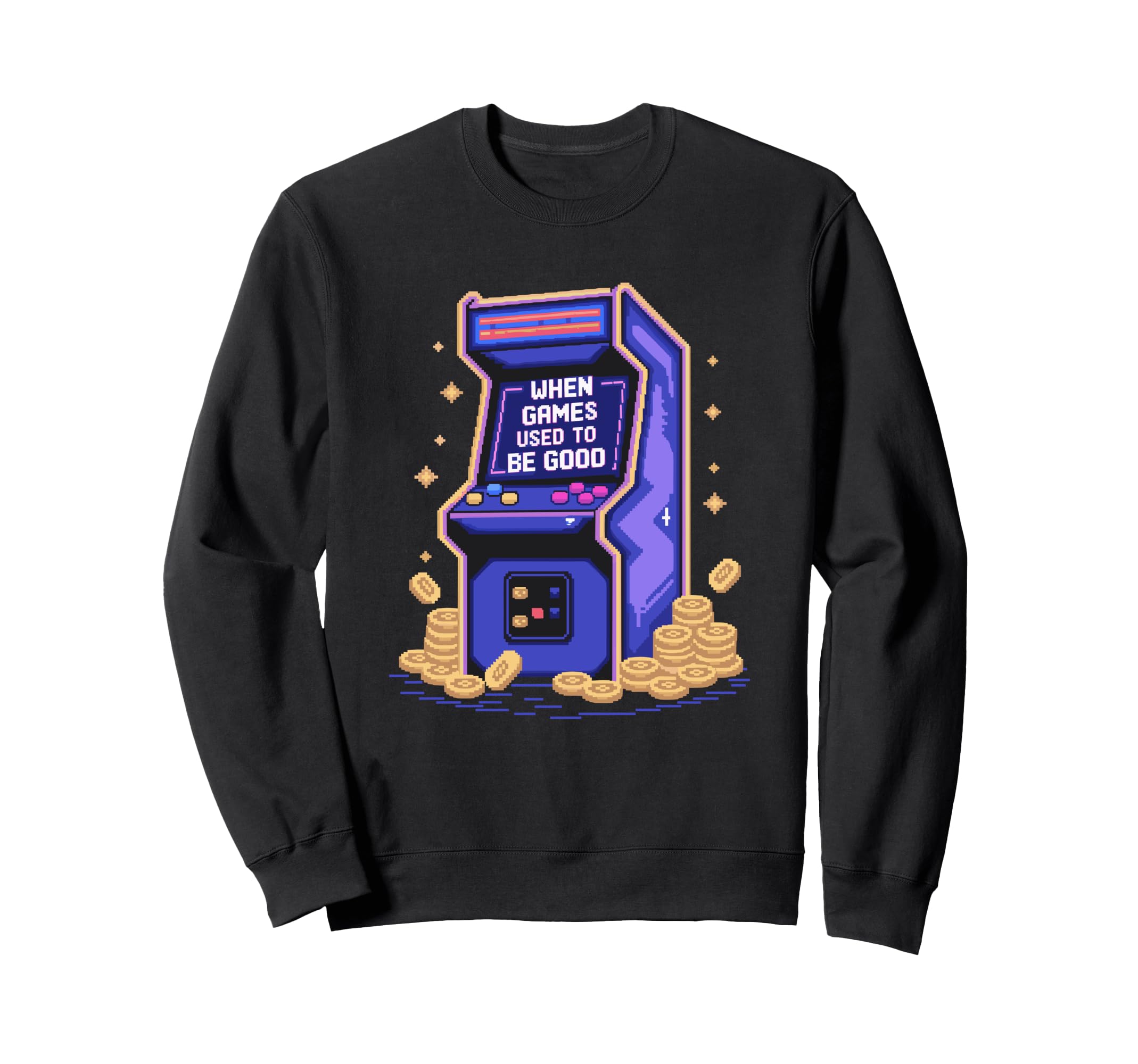 Arcade Machine Joystick Nostalgic Sweatshirt - Trendy Graphic Men Women - T-Shirt, Sweatshirt, Hoodie