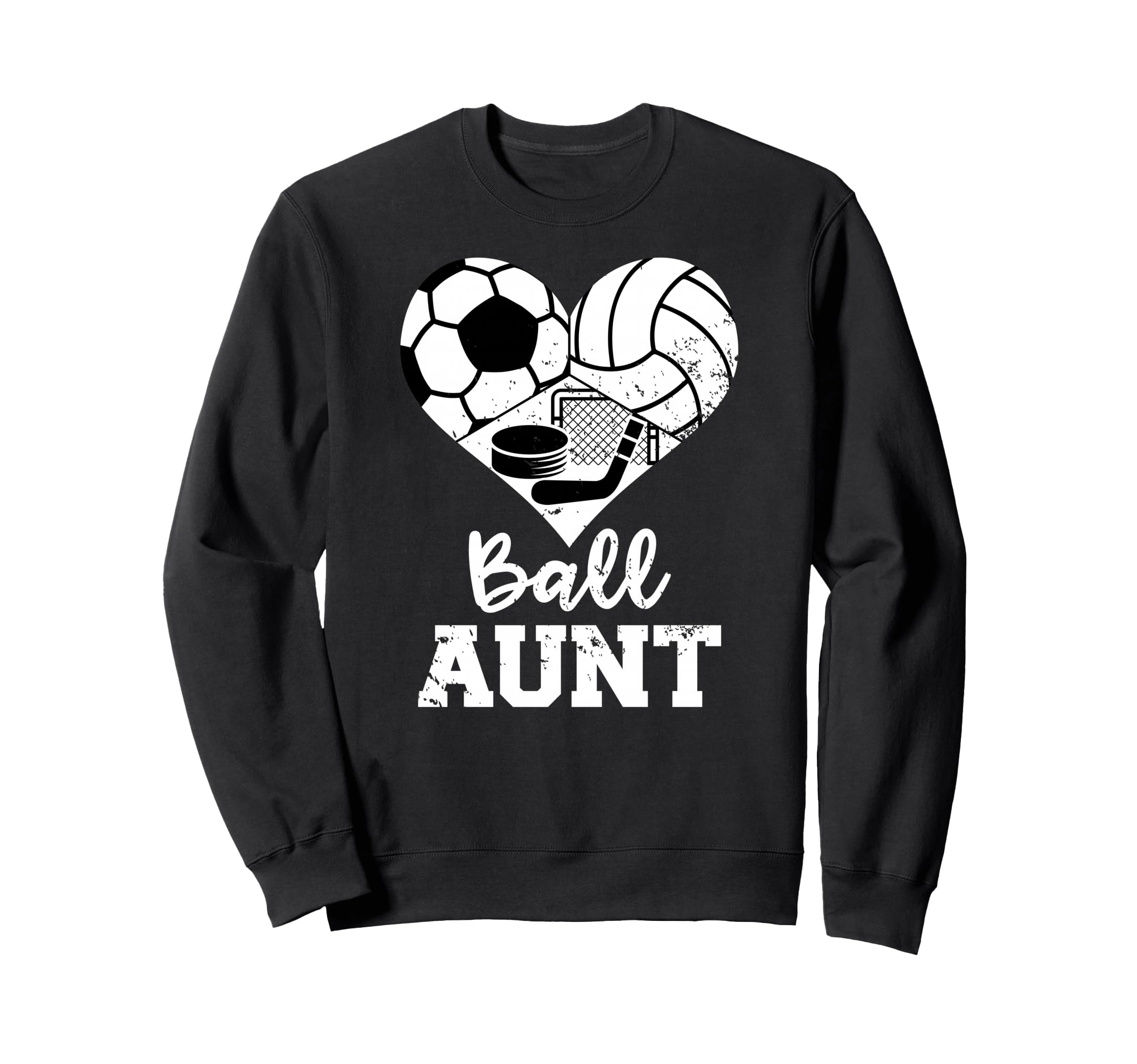 Ball Aunt Heart Funny Soccer Sweatshirt - Fun Novelty Design Men Women - T-Shirt, Sweatshirt, Hoodie