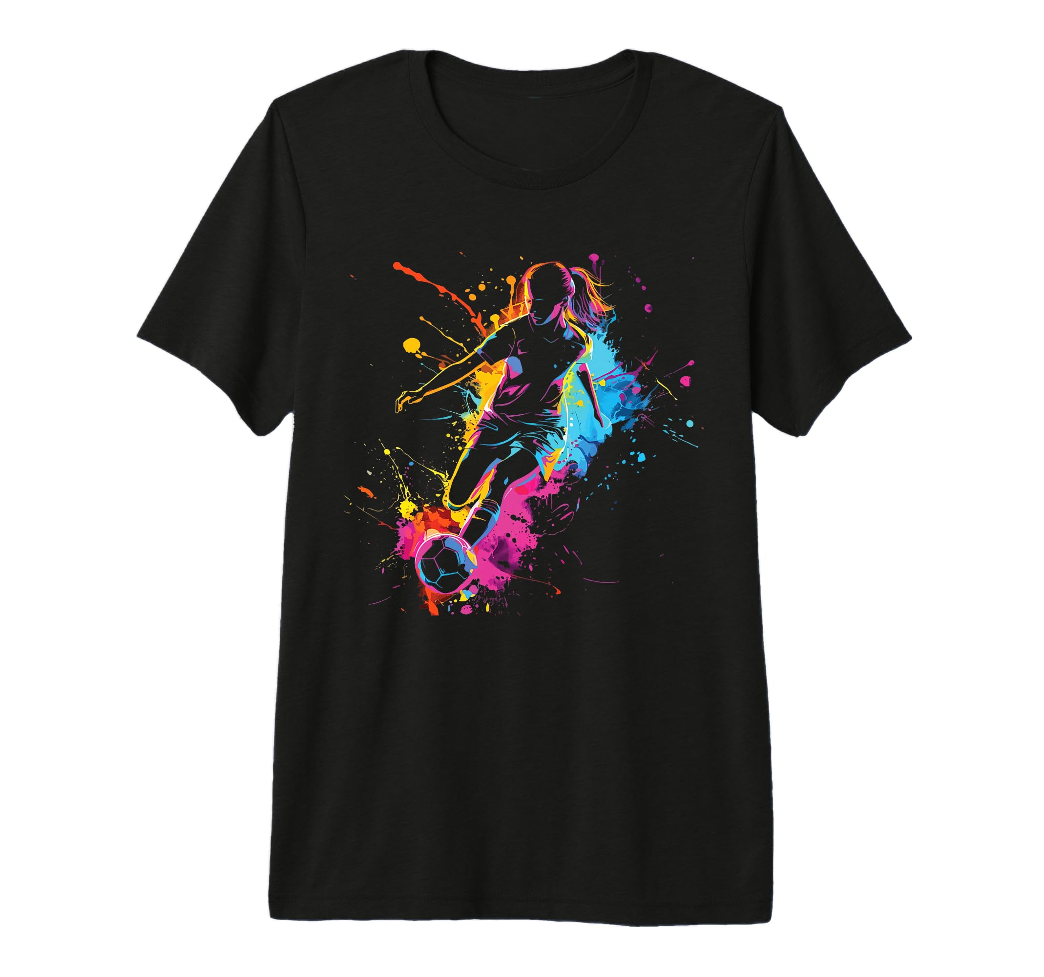 Ball Game Football Paint Splash T-Shirt - Minimalist Print Men Women - T-Shirt, Sweatshirt, Hoodie