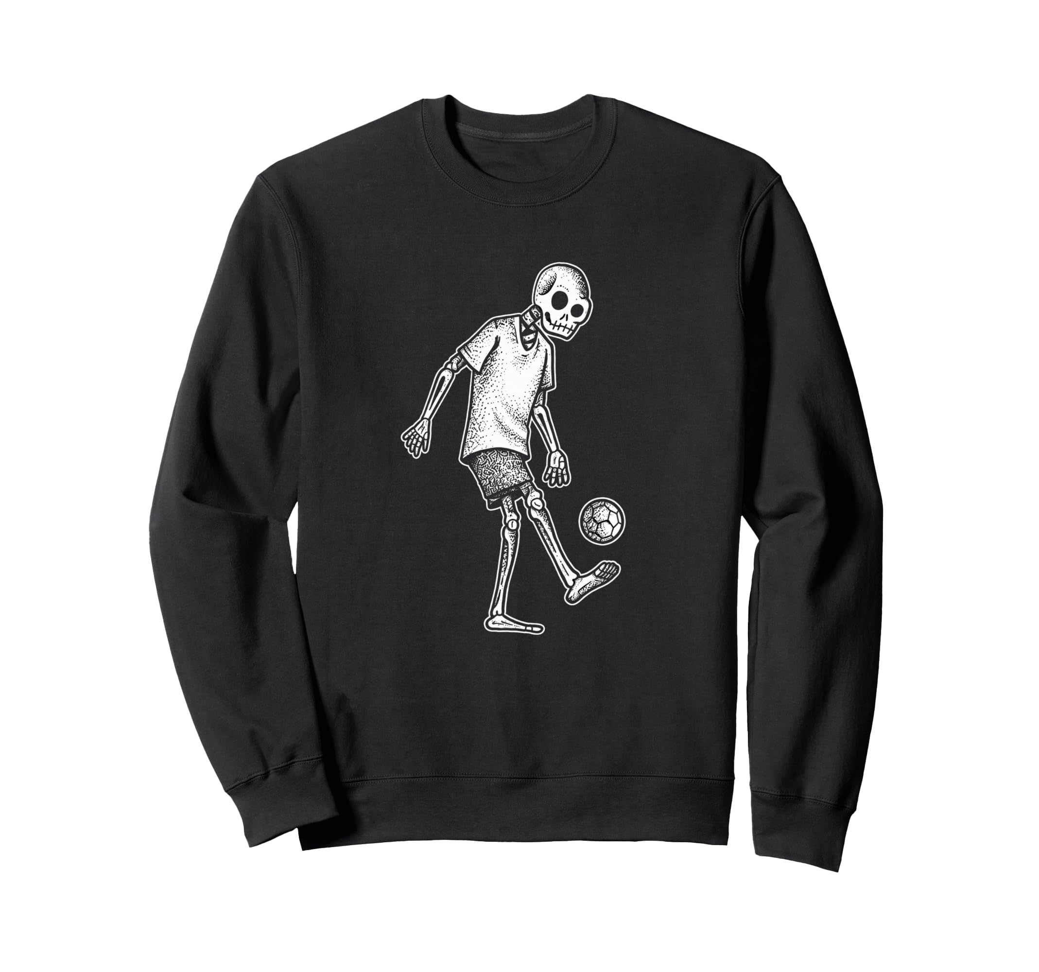 Edgy Skeleton Soccer Player Skull Sweatshirt - Unique Graphic Unisex - T-Shirt, Sweatshirt, Hoodie