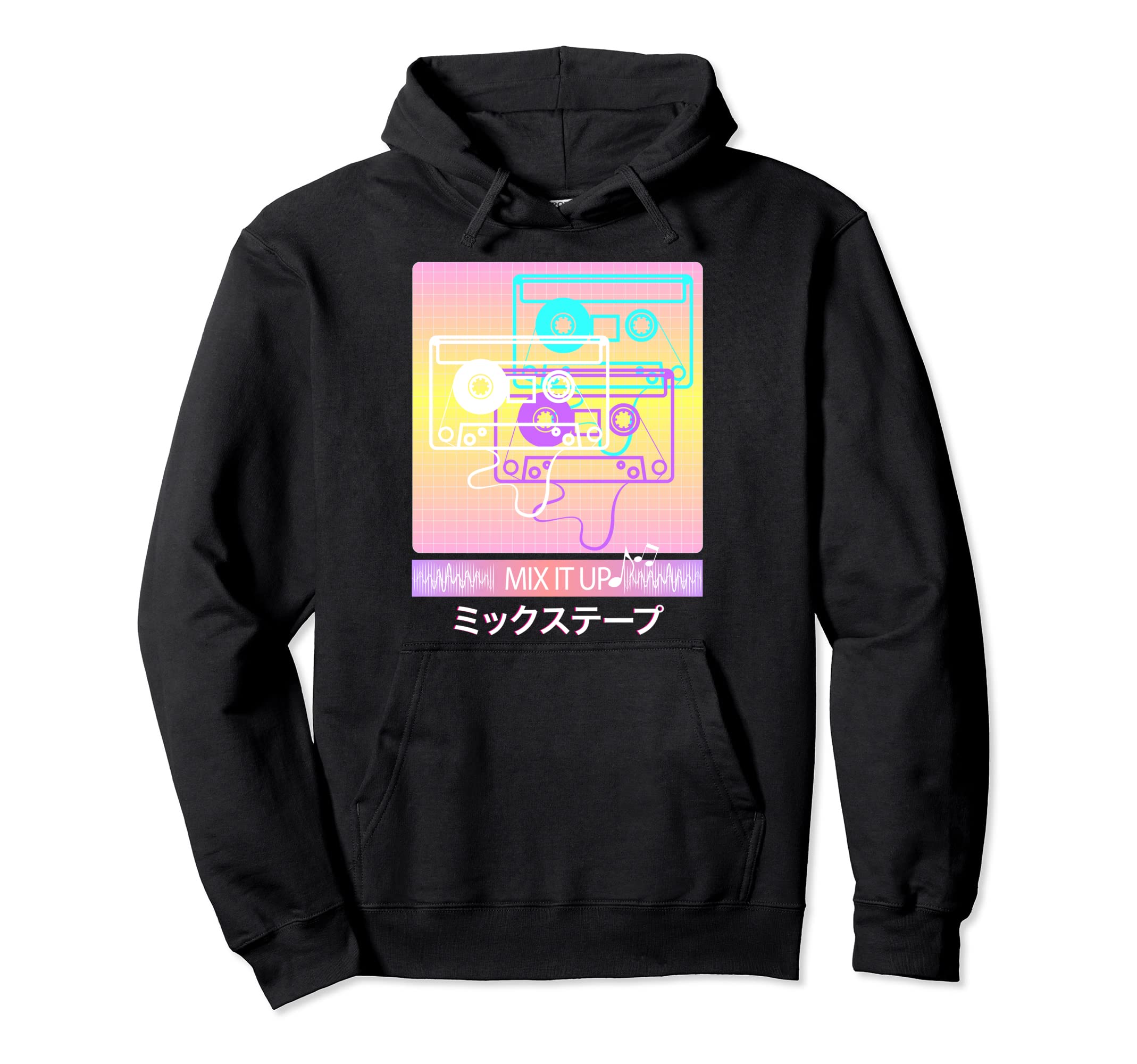 Vaporwave Cassette Tape 1980S Mix Japanese Hoodie - Custom Art Print Unisex - T-Shirt, Sweatshirt, Hoodie