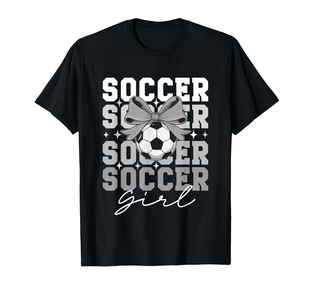 Groovy Soccer Coquette Bow Soccer T-Shirt - Graphic Print for Adults - T-Shirt, Sweatshirt, Hoodie