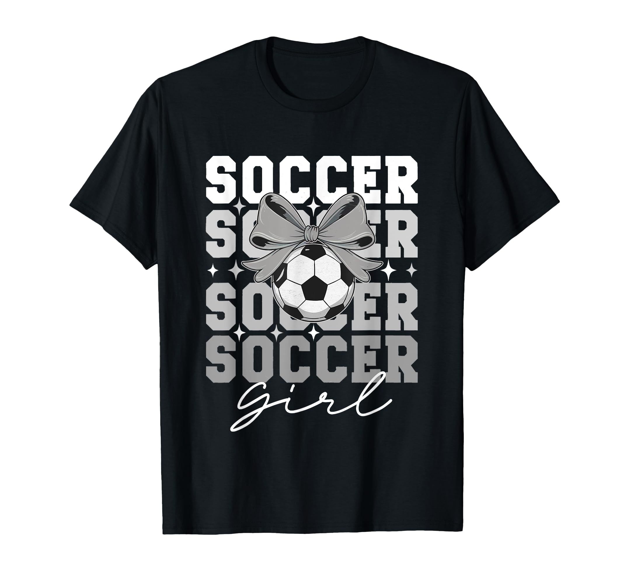 Groovy Soccer Coquette Bow Soccer T-Shirt - Graphic Print for Adults - T-Shirt, Sweatshirt, Hoodie