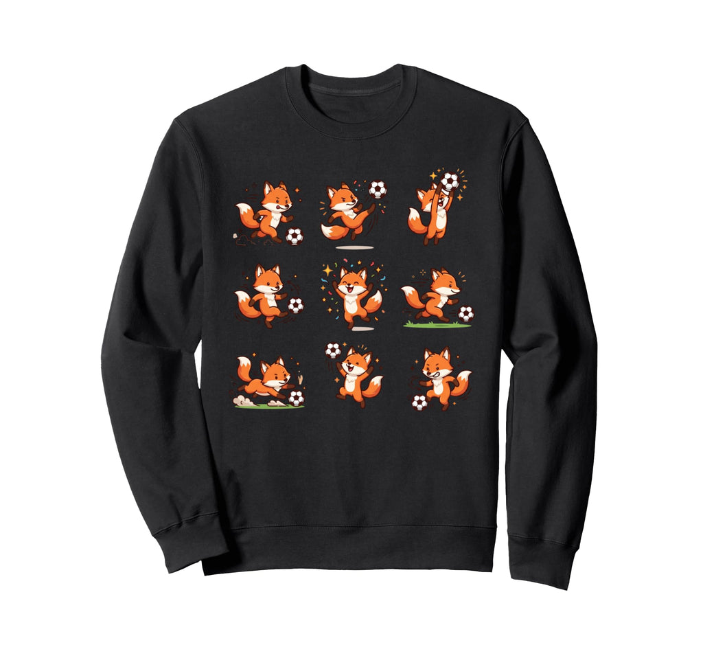 Silly Fox Playing Soccer Player Sweatshirt - Streetwear Style for Adults - T-Shirt, Sweatshirt, Hoodie