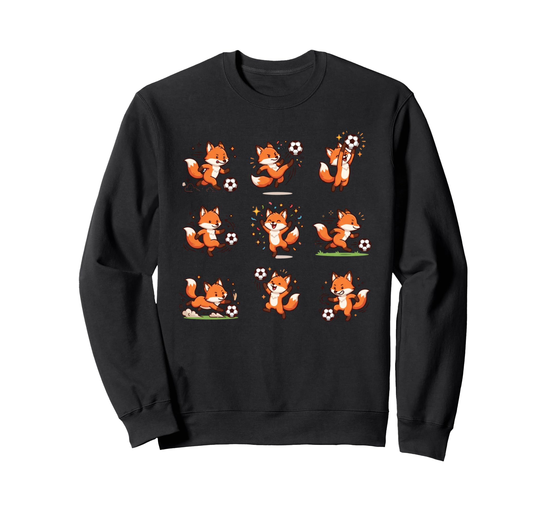Silly Fox Playing Soccer Player Sweatshirt - Streetwear Style for Adults - T-Shirt, Sweatshirt, Hoodie