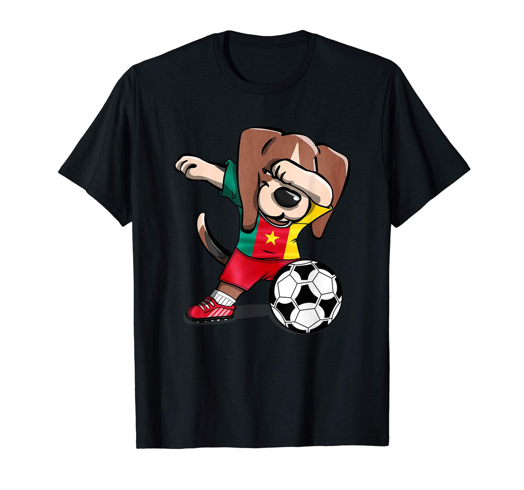 Dabbing Beagle Dog Cameroon Football T-Shirt - Trendy Graphic for Adults - T-Shirt, Sweatshirt, Hoodie