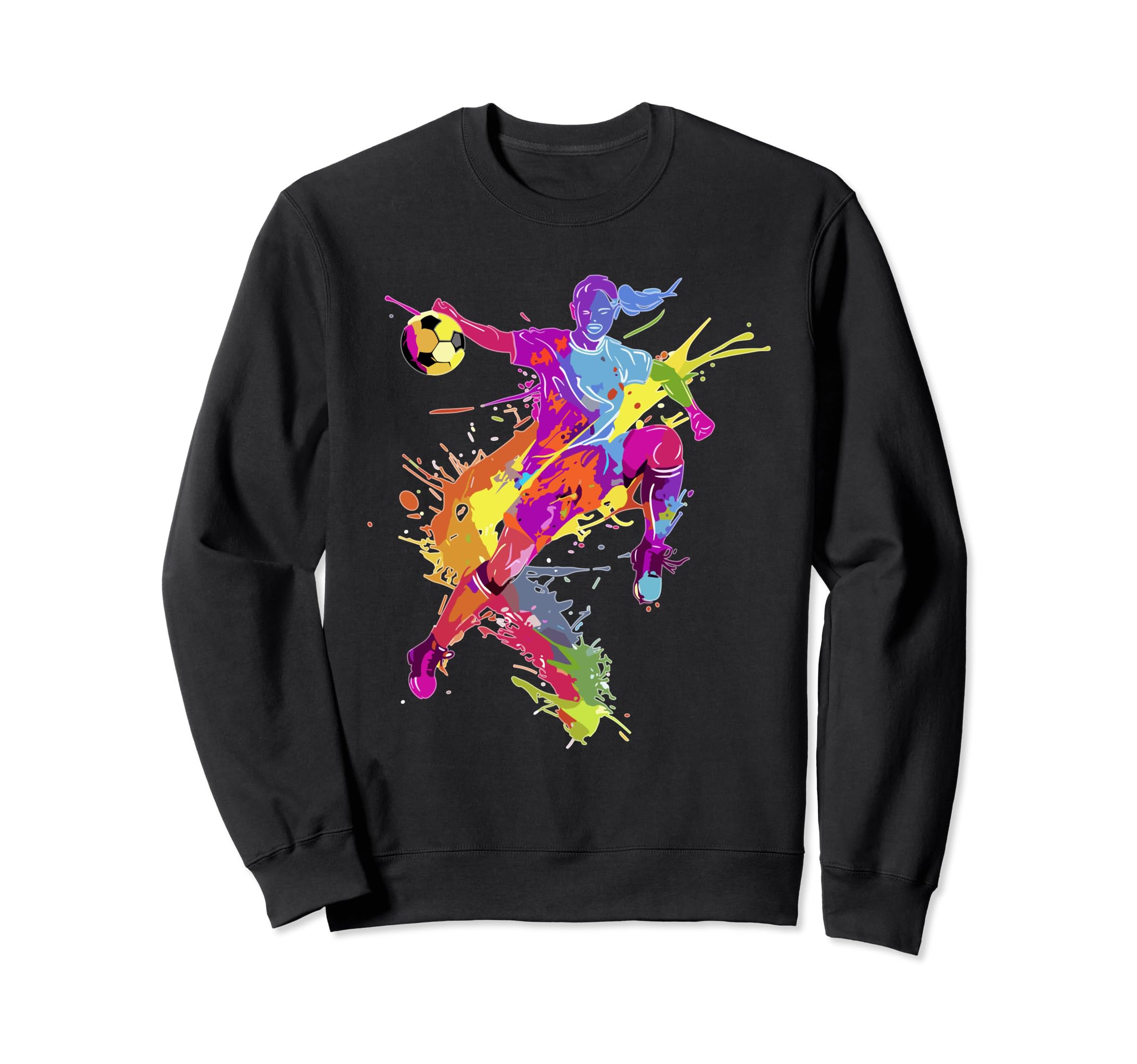 Soccer Paint Splash Womens Soccer Sweatshirt - Novelty Apparel Unisex - T-Shirt, Sweatshirt, Hoodie