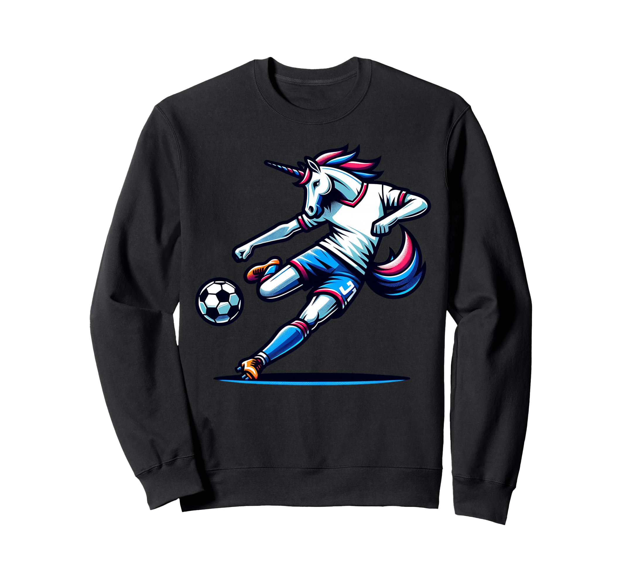 Footballer Unicorn Fans Soccer Sweatshirt - Custom Art Print for Adults - T-Shirt, Sweatshirt, Hoodie