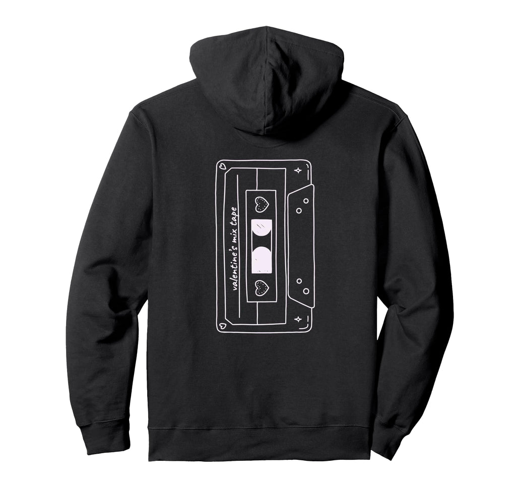 Mixtape Cassette Back Valentines Mixtape Hoodie - Graphic Print Unisex - T-Shirt, Sweatshirt, Hoodie