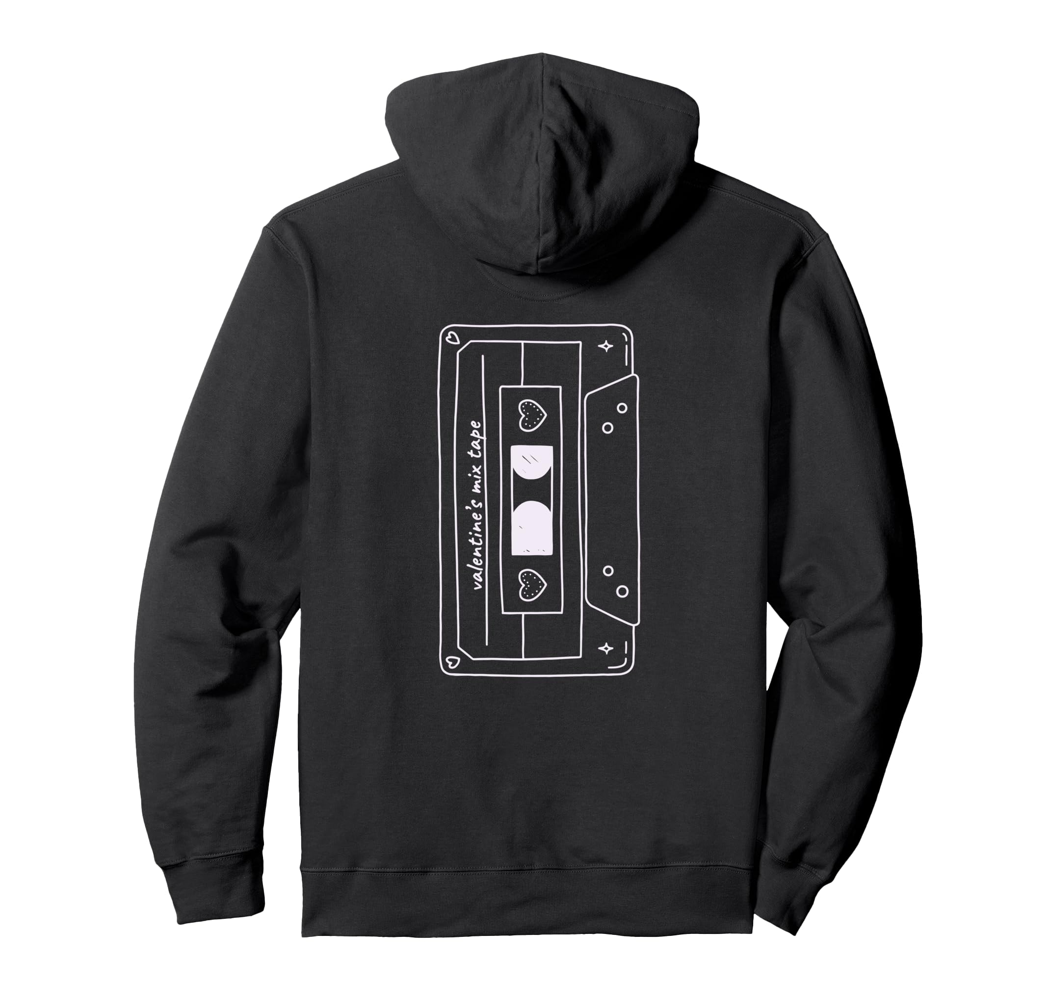 Mixtape Cassette Back Valentines Mixtape Hoodie - Graphic Print Unisex - T-Shirt, Sweatshirt, Hoodie
