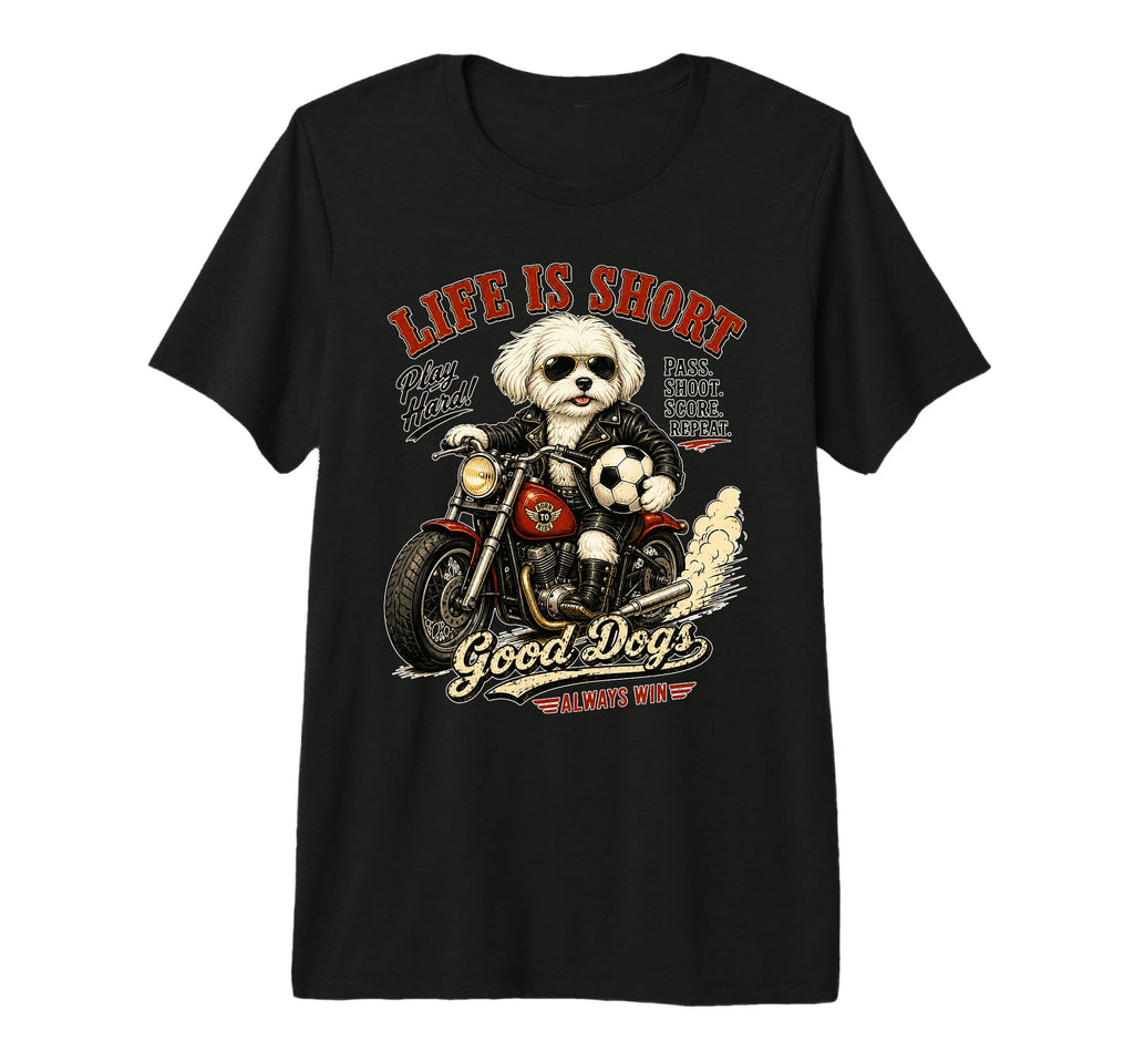 Maltese Motorbike Love Footbal Soccer T-Shirt - Trendy Graphic for Adults - T-Shirt, Sweatshirt, Hoodie