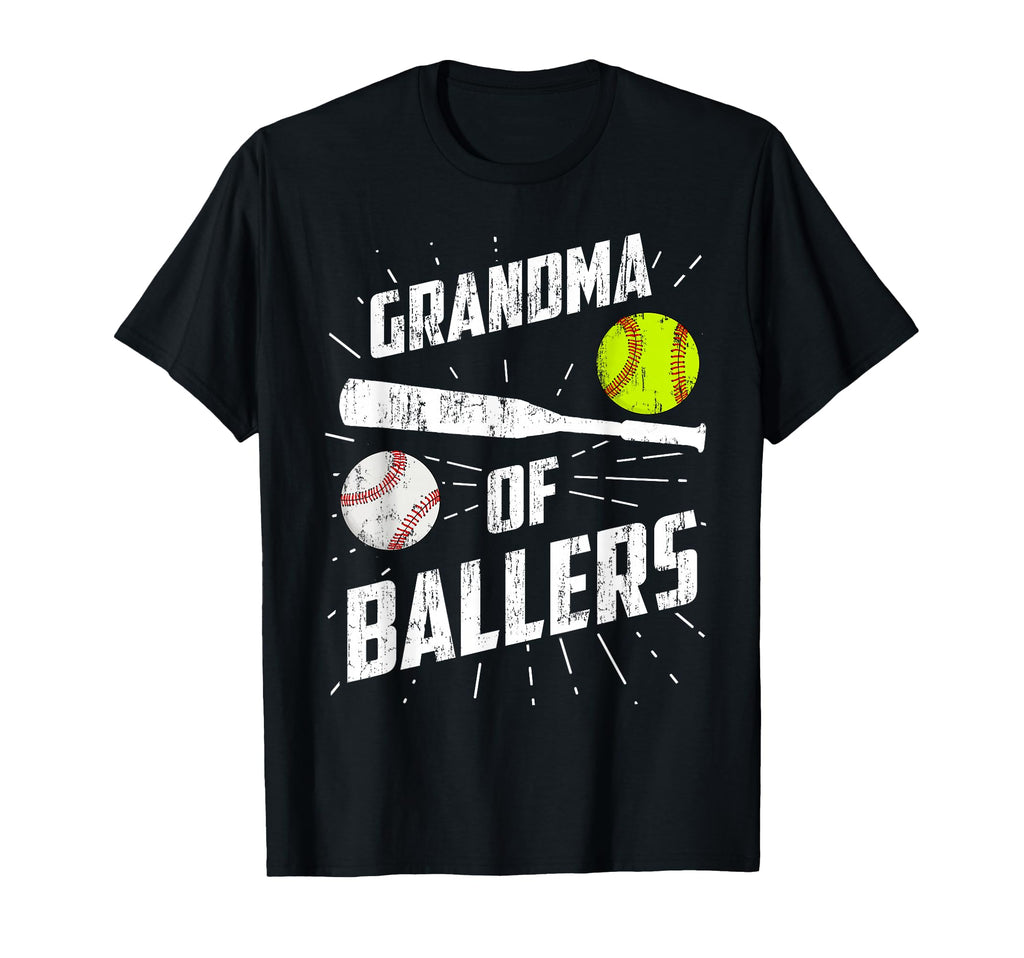 Grandma Ballers Funny Baseball Softball T-Shirt - Graphic Print Unisex - T-Shirt, Sweatshirt, Hoodie