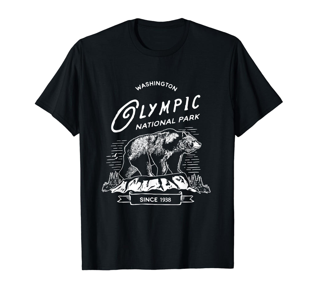 Olympic National Park Bear Washington T-Shirt - Novelty Apparel Men Women - T-Shirt, Sweatshirt, Hoodie