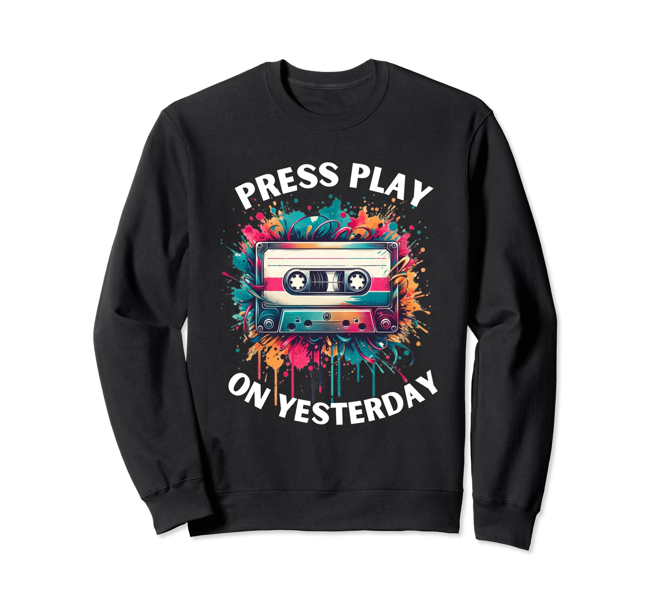 Water Color Cassette Tape Music Sweatshirt - Aesthetic Graphic Men Women - T-Shirt, Sweatshirt, Hoodie
