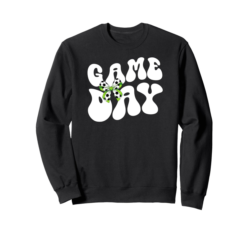 Groovy Soccer Game Day Bow Game Day Sweatshirt - Fun Novelty Design Unisex - T-Shirt, Sweatshirt, Hoodie