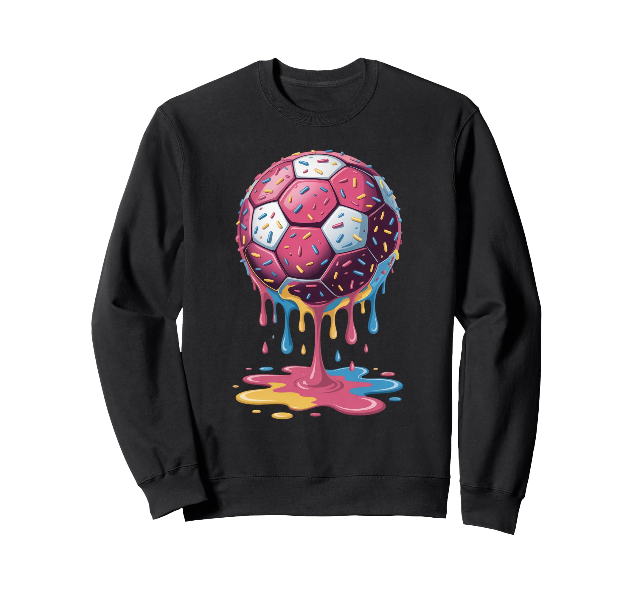 Soccer Ball Drip Ice Cream Drip Sweatshirt - Unique Graphic for Adults - T-Shirt, Sweatshirt, Hoodie