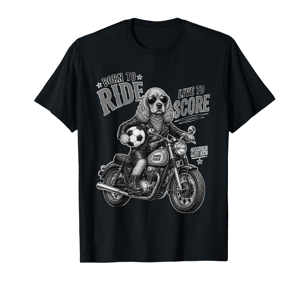 Cocker Spaniel Motorbike Love T-Shirt - Casual Everyday Wear Unisex - T-Shirt, Sweatshirt, Hoodie
