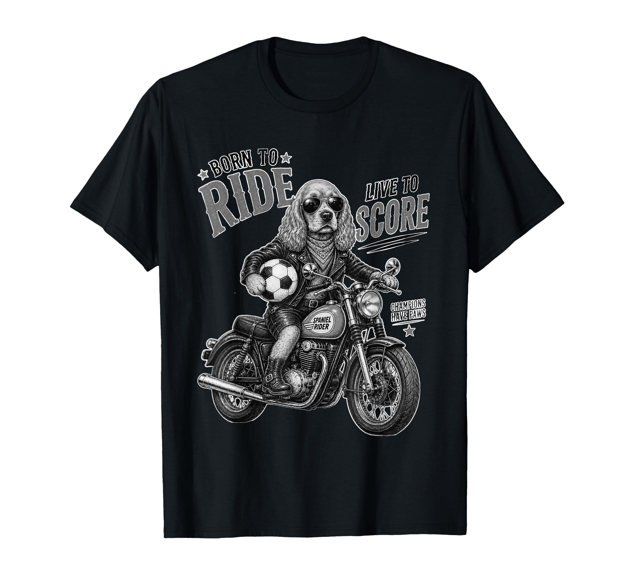 Cocker Spaniel Motorbike Love T-Shirt - Casual Everyday Wear Unisex - T-Shirt, Sweatshirt, Hoodie