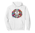 Colorful Peace Sign Flower Hippie Art Hoodie - Unique Graphic for Adults - T-Shirt, Sweatshirt, Hoodie