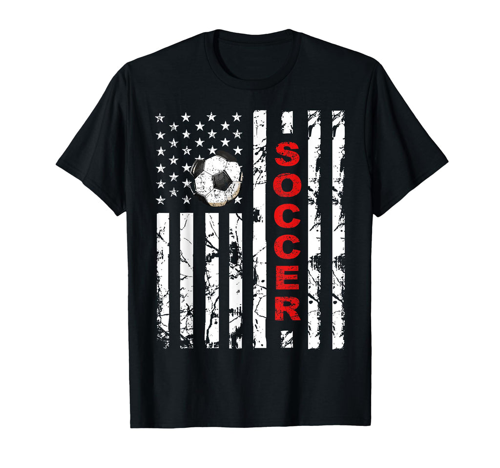 Us American Flag Soccer Patriotic Soccer T-Shirt - Unique Graphic Unisex - T-Shirt, Sweatshirt, Hoodie