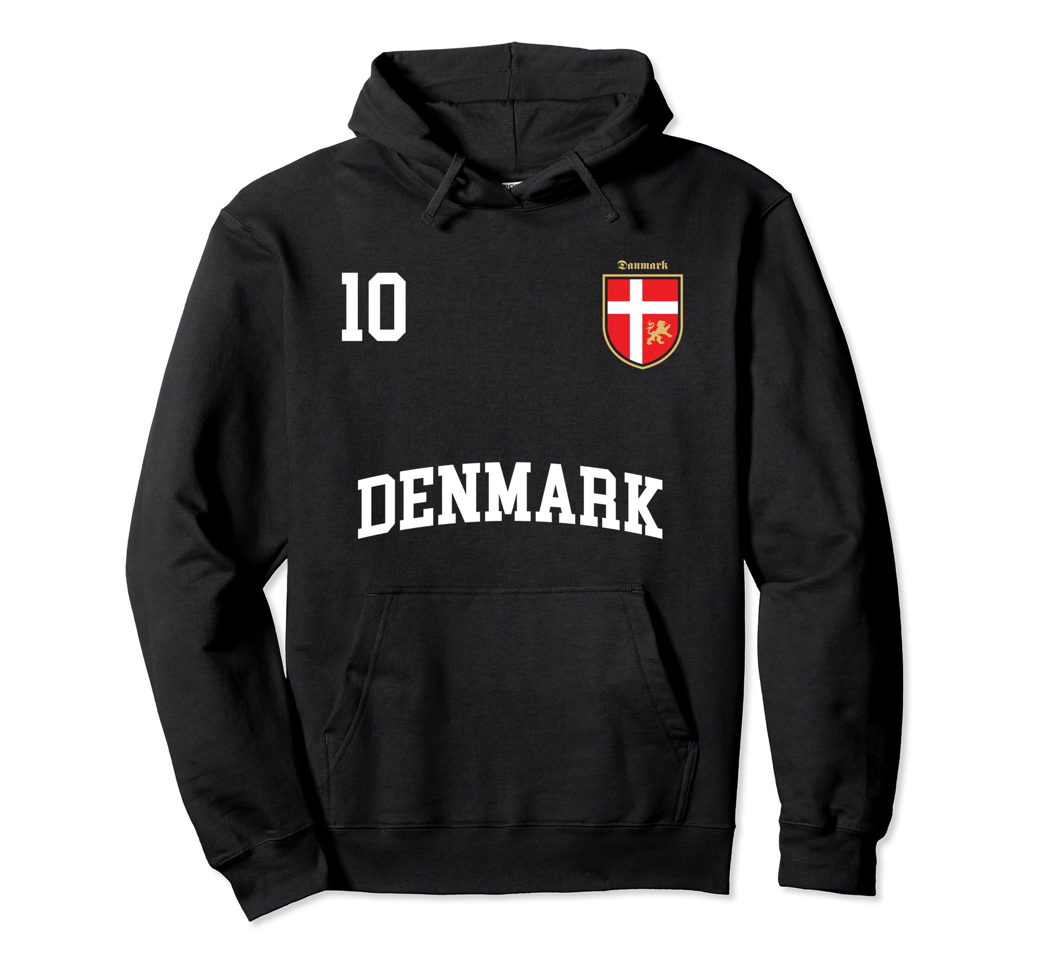 Denmark Soccer No 10 Danish Flag Team Hoodie - Unique Graphic for Adults - T-Shirt, Sweatshirt, Hoodie