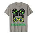 Chica Brazil Flag Brazilian Messy Bun Hair T-Shirt - Trendy Graphic Unisex - T-Shirt, Sweatshirt, Hoodie