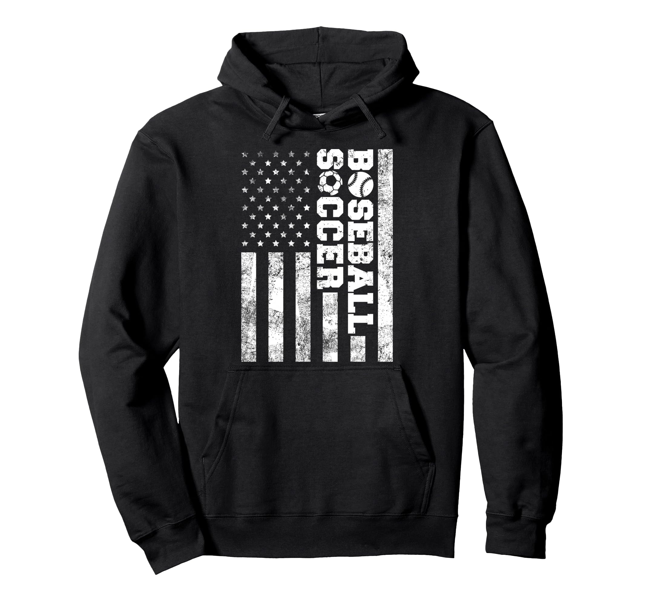 American Distressed Flag Funny Soccer Hoodie - Graphic Print Unisex - T-Shirt, Sweatshirt, Hoodie