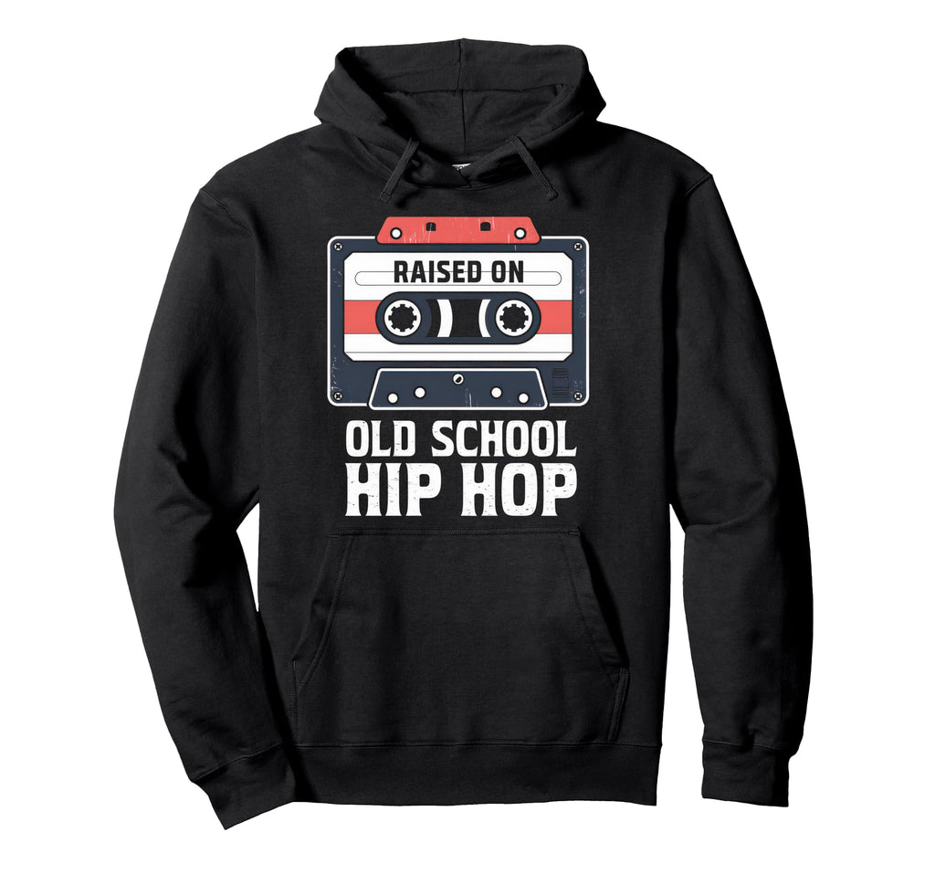 Raised Old School Hip Hop Cassette Hoodie - Unique Graphic Men Women - T-Shirt, Sweatshirt, Hoodie