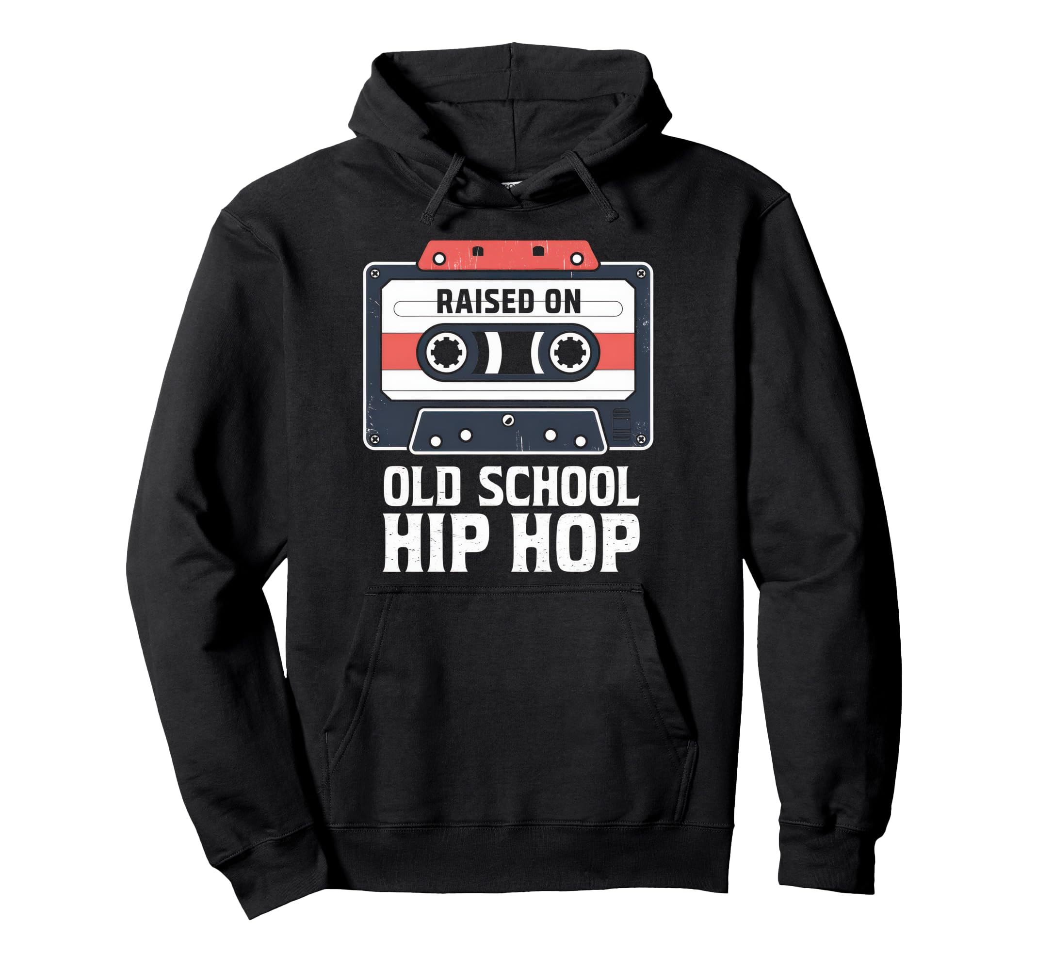 Raised Old School Hip Hop Cassette Hoodie - Unique Graphic Men Women - T-Shirt, Sweatshirt, Hoodie