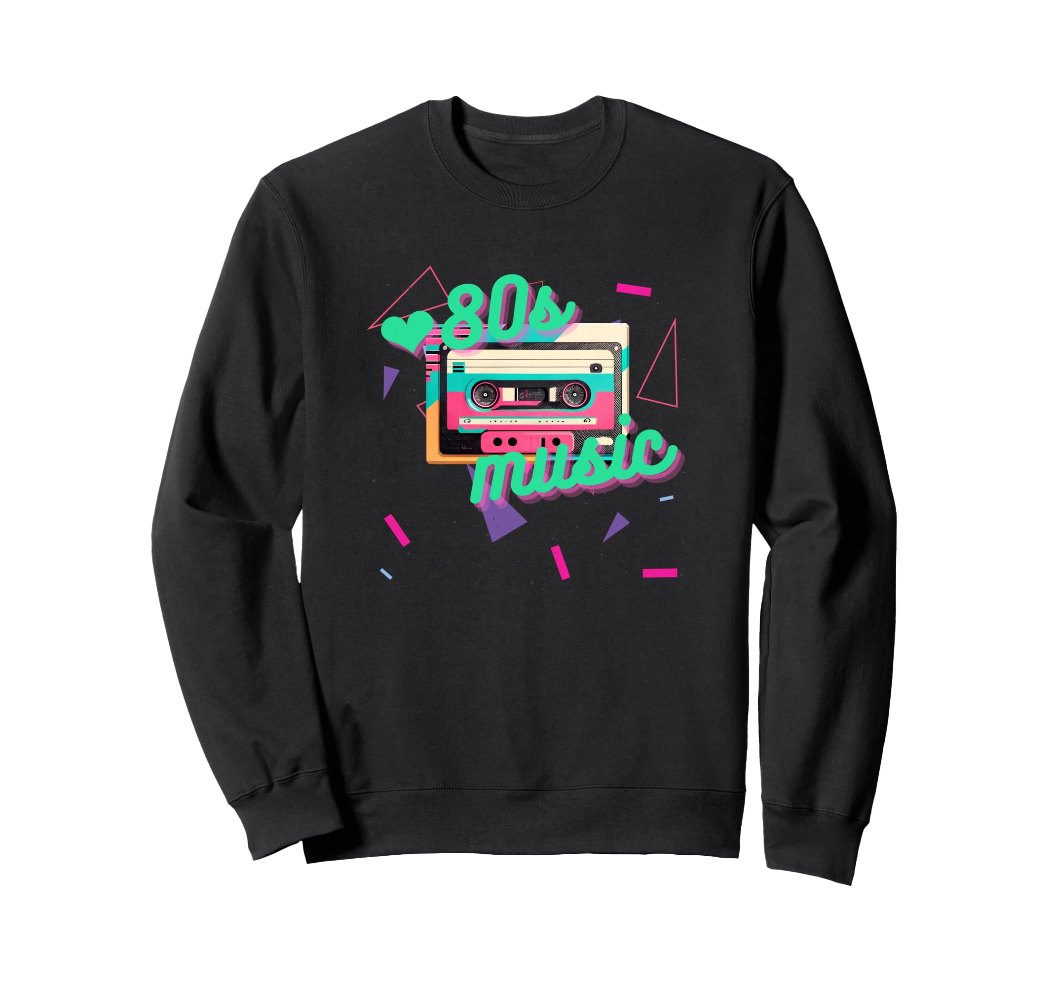 80S Music Love Cassette Tape Sweatshirt - Minimalist Print for Adults - T-Shirt, Sweatshirt, Hoodie