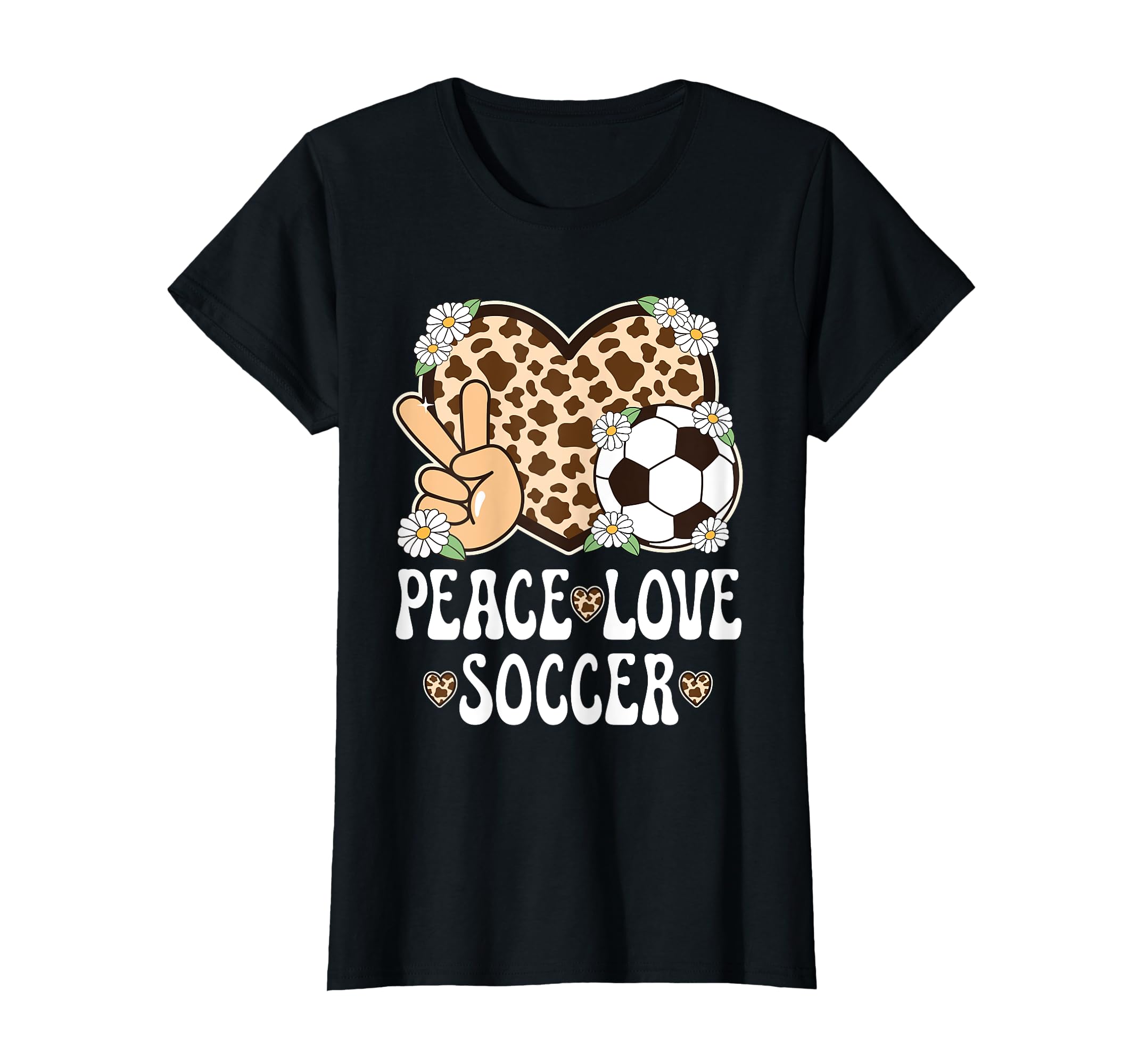 Peace Love Soccer Lover Cow Soccer T-Shirt - Casual Everyday Wear Unisex - T-Shirt, Sweatshirt, Hoodie