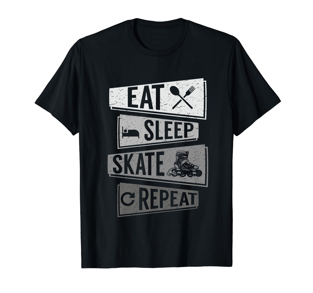 Funny Roller Skating Eat Sleep Skate T-Shirt - Unique Graphic for Adults - T-Shirt, Sweatshirt, Hoodie
