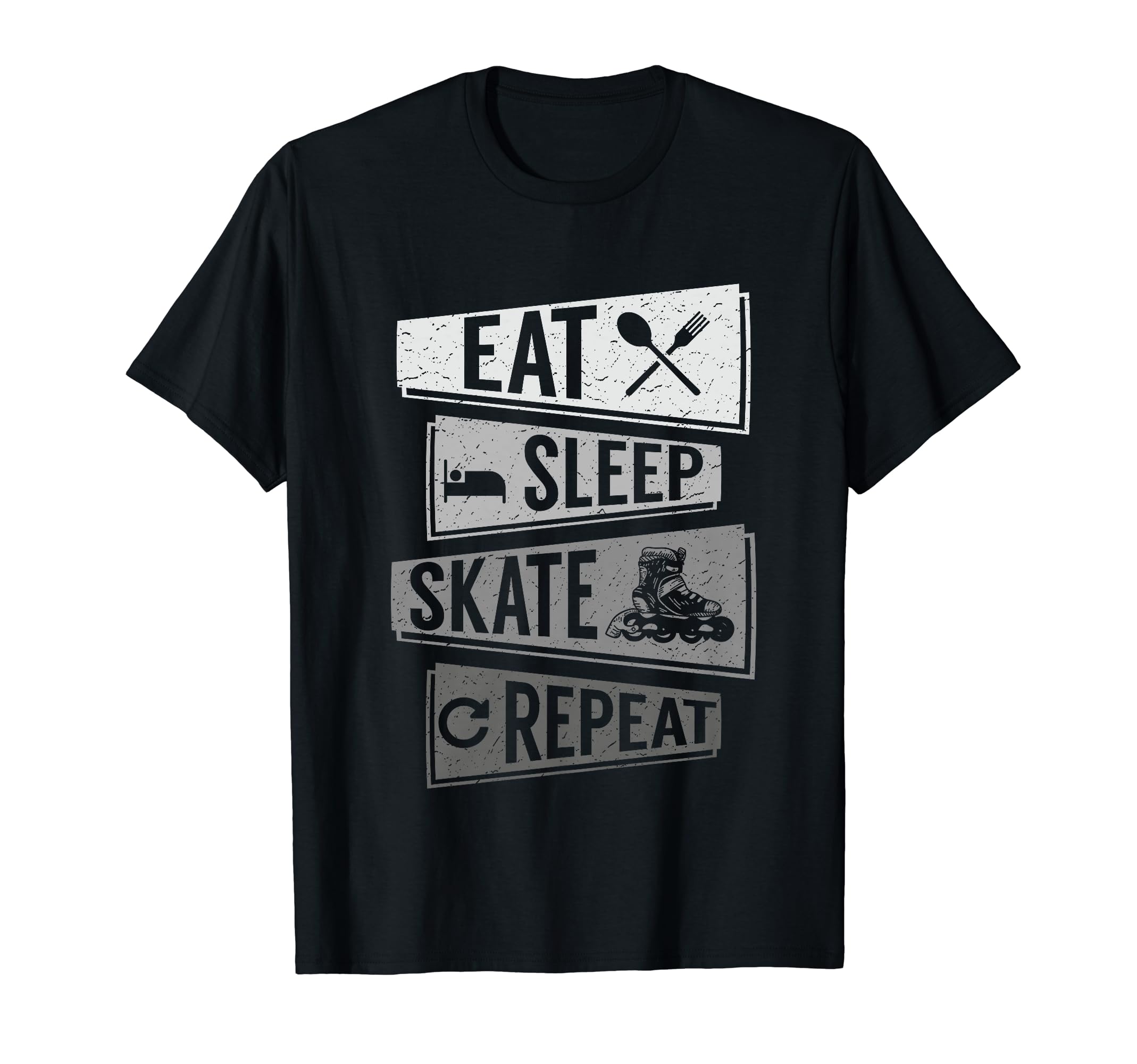 Funny Roller Skating Eat Sleep Skate T-Shirt - Unique Graphic for Adults - T-Shirt, Sweatshirt, Hoodie