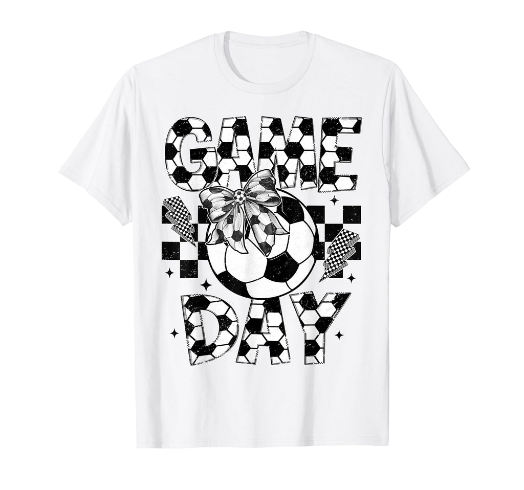 Game Day Soccer Coquette Bow Soccer T-Shirt - Fun Novelty Design Men Women - T-Shirt, Sweatshirt, Hoodie