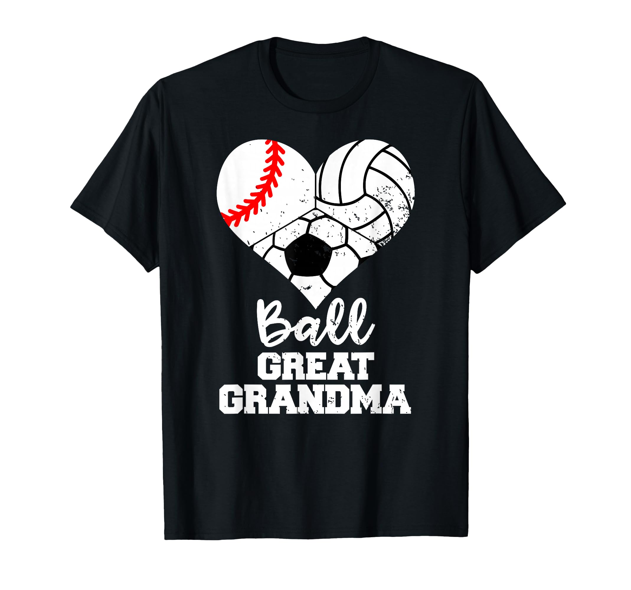 Ball Great Grandma Heart Baseball T-Shirt - Novelty Apparel for Adults - T-Shirt, Sweatshirt, Hoodie