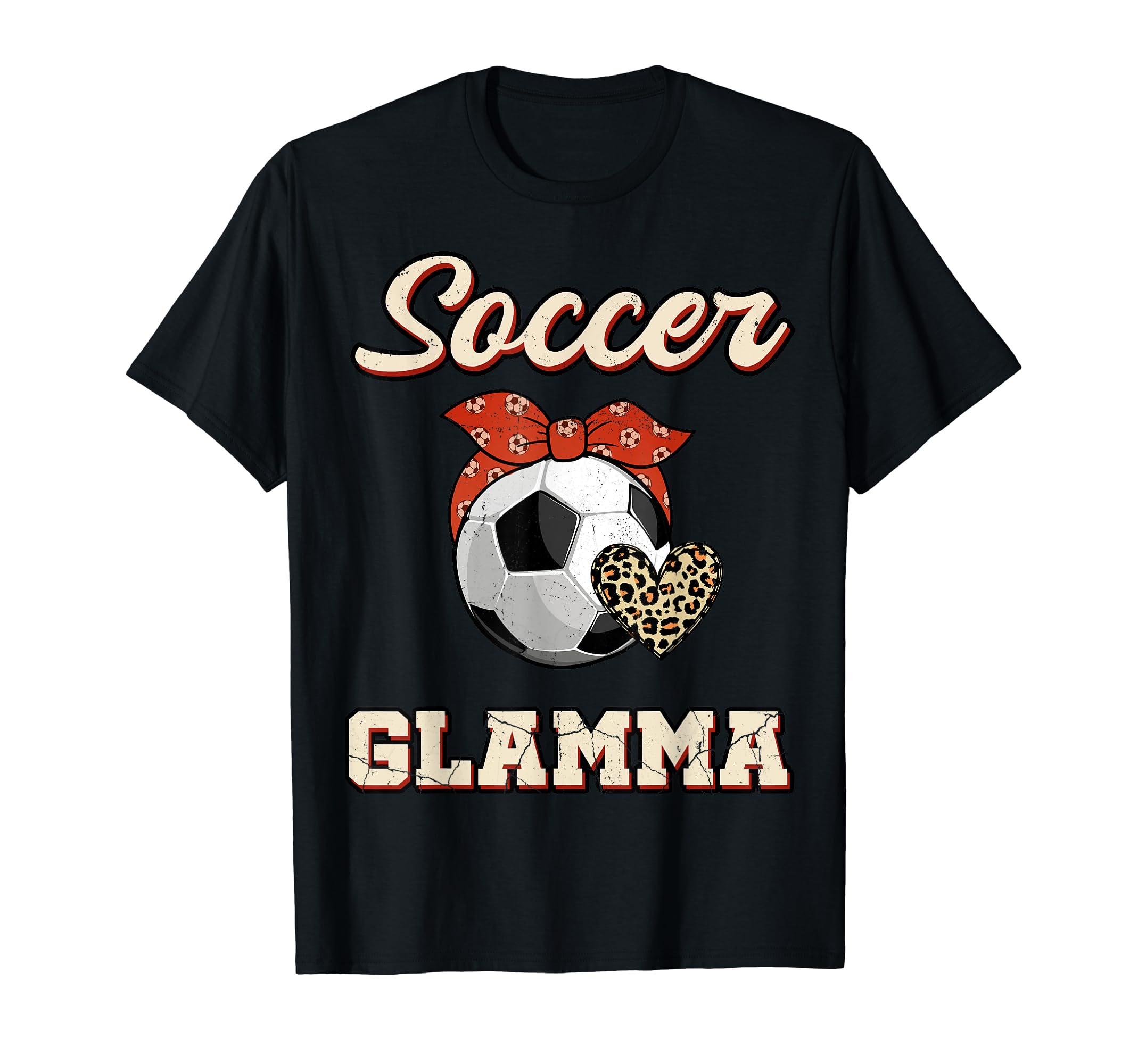 Soccer Glamma Bandana Leopard Heart T-Shirt - Streetwear Style for Adults - T-Shirt, Sweatshirt, Hoodie
