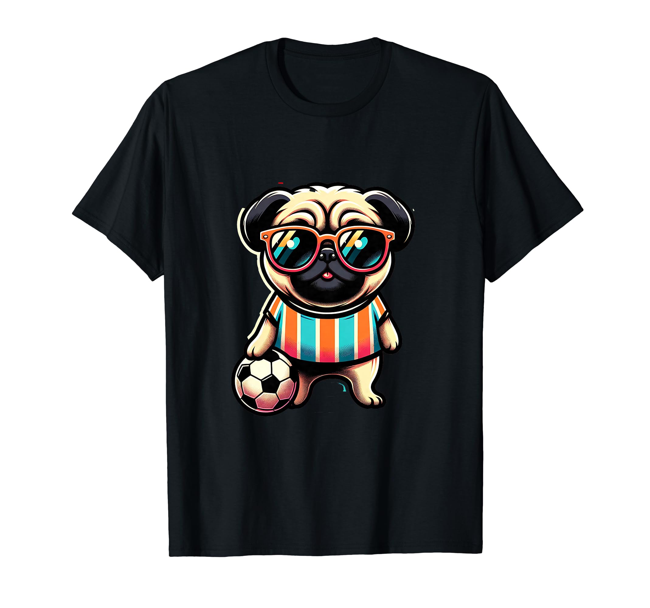 Pug Dog Soccer Champion Fan Ball T-Shirt - Aesthetic Graphic for Adults - T-Shirt, Sweatshirt, Hoodie