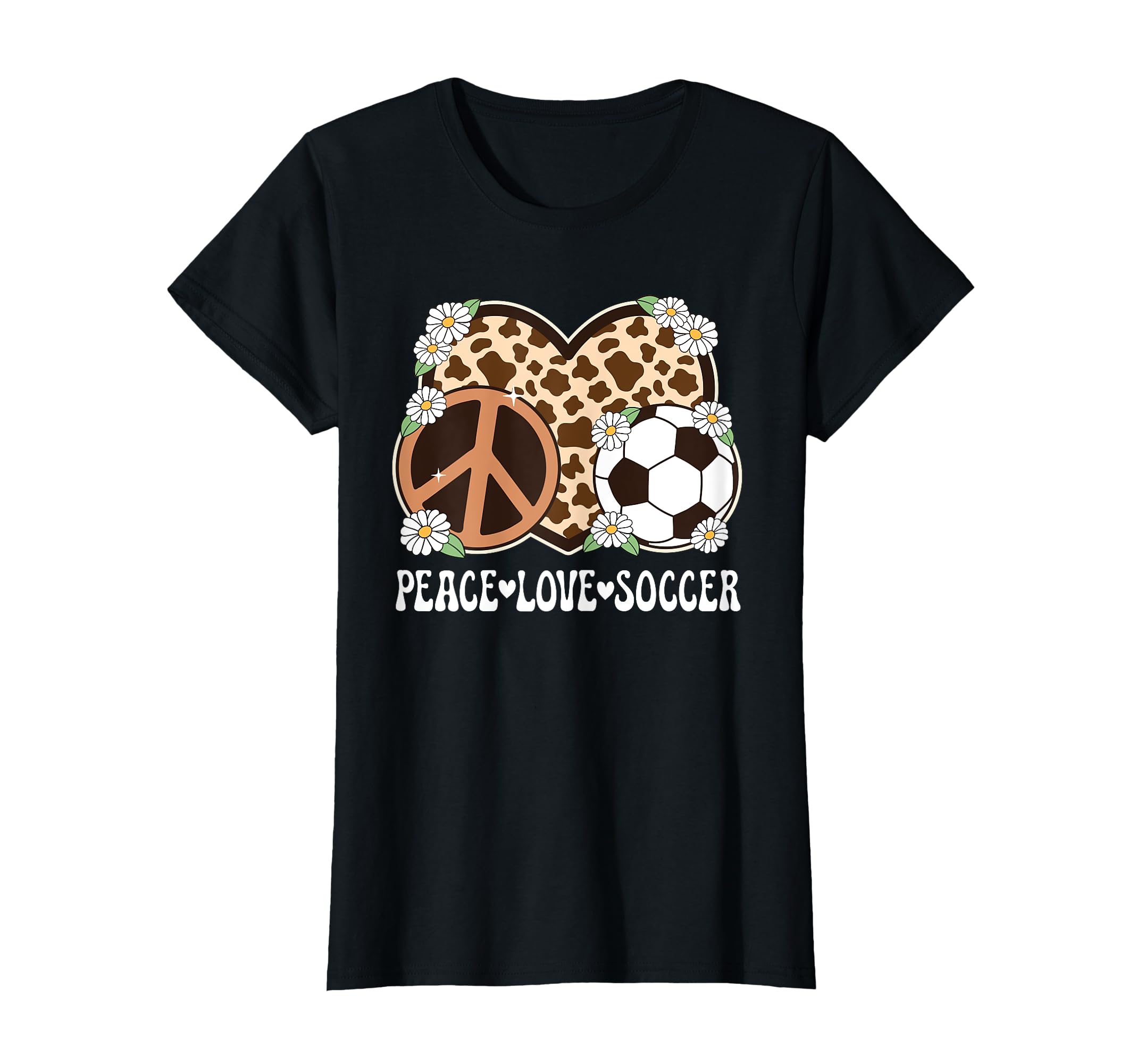 Peace Love Soccer Lover Cow Soccer T-Shirt - Graphic Print Men Women - T-Shirt, Sweatshirt, Hoodie