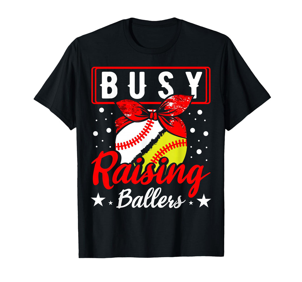 Busy Raising Ballers Catcher Pitcher T-Shirt - Aesthetic Graphic Unisex - T-Shirt, Sweatshirt, Hoodie