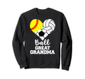 Ball Great Grandma Heart Softball Sweatshirt - Trendy Graphic for Adults - T-Shirt, Sweatshirt, Hoodie