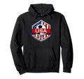 Usa Flag American Patriotic Soccer Fan Hoodie - Aesthetic Graphic Unisex - T-Shirt, Sweatshirt, Hoodie