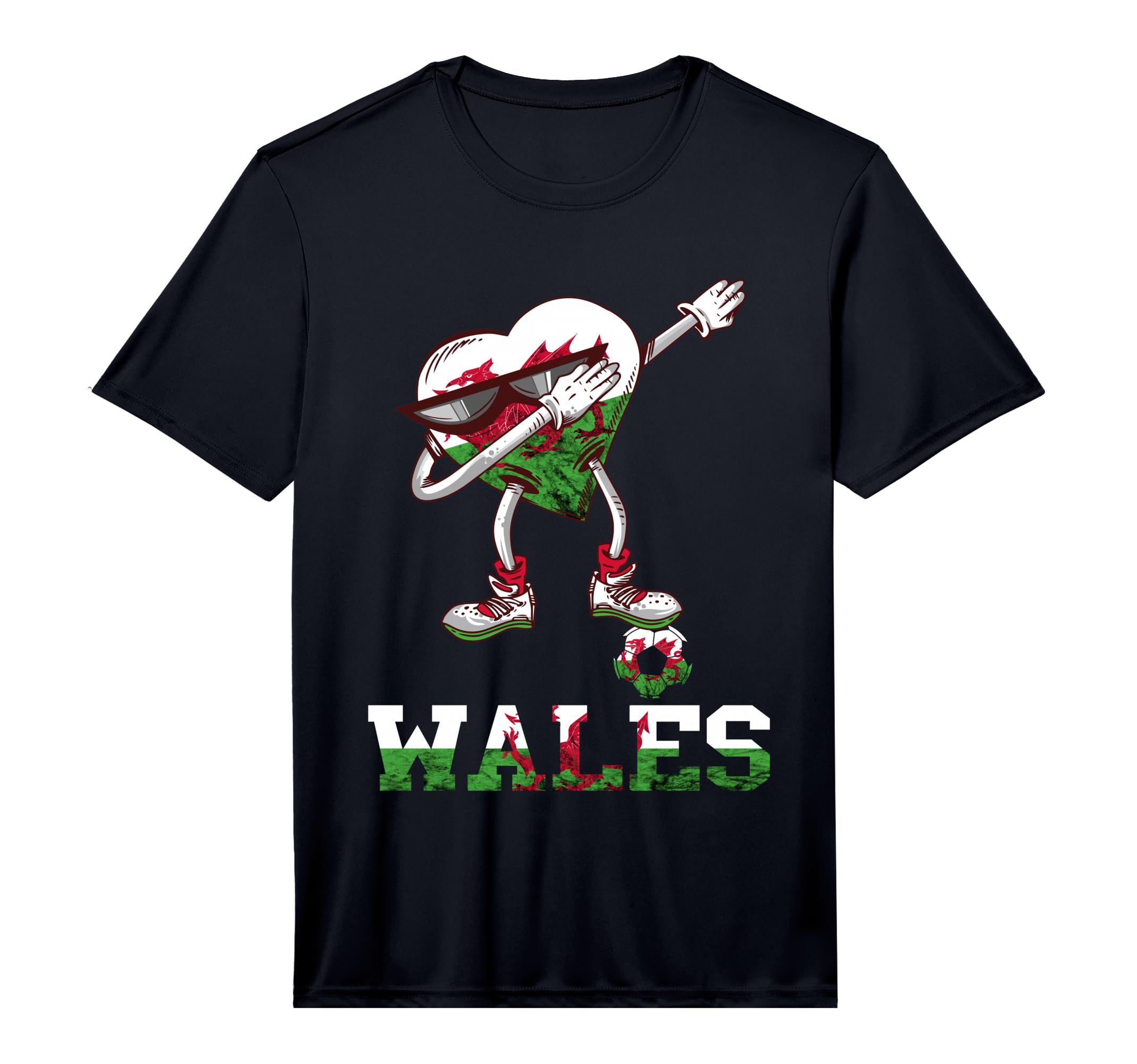 Welsh Soccer Team Heart Welsh Flag Welsh T-Shirt - Graphic Print Men Women - T-Shirt, Sweatshirt, Hoodie