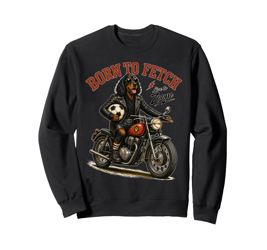 Gordon Setter Motorbike Love Sweatshirt - Casual Everyday Wear Unisex - T-Shirt, Sweatshirt, Hoodie
