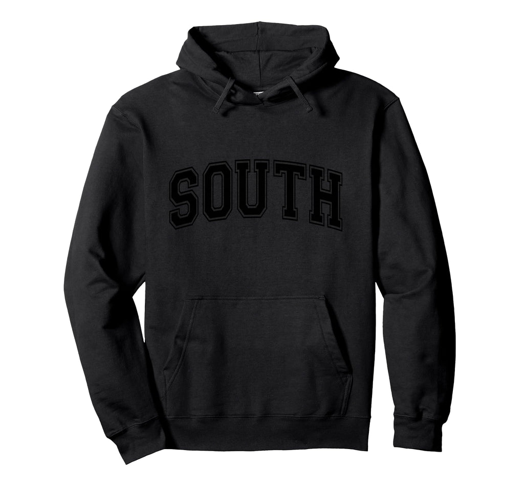 Black South Team Colors Spirit Sports Hoodie - Aesthetic Graphic Men Women - T-Shirt, Sweatshirt, Hoodie