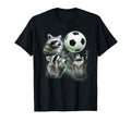 3 Racoon Soccer Howling Raccoon Head T-Shirt - Streetwear Style Unisex - T-Shirt, Sweatshirt, Hoodie