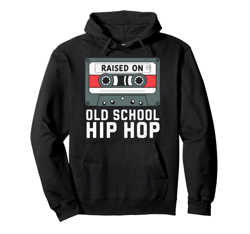 Raised Old School Hip Hop Cassette Hoodie - Novelty Apparel for Adults - T-Shirt, Sweatshirt, Hoodie